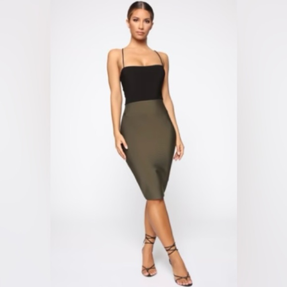 Fashion nova allure skirt in olive